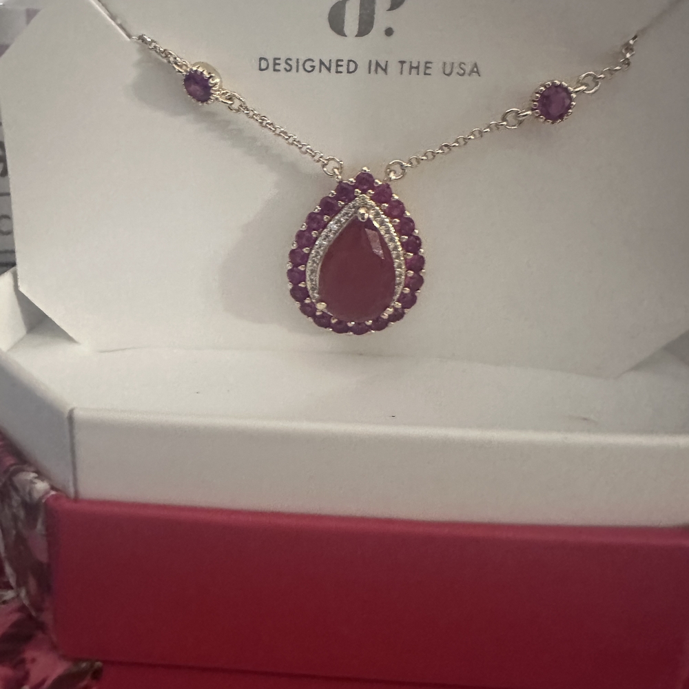 BP Purple and Gold Teardrop Necklace